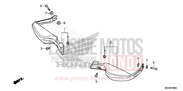 KNUCKLE GUARD for VFR1200X Dual Clutch CANDY PROMINENCE RED (R342) from 2014